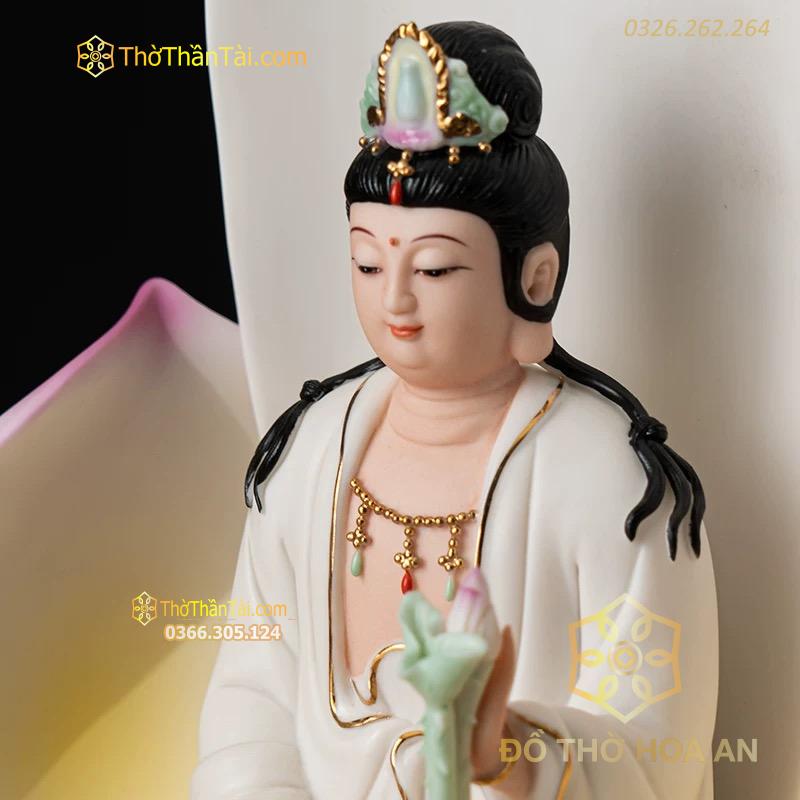 Tượng Quan Âm Ngồi Tọa Sen Sứ Đức Hóa