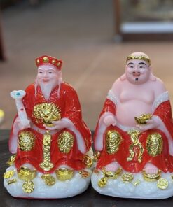 Tượng Thần Tài Thổ Địa Mây Bột Đá Đỏ