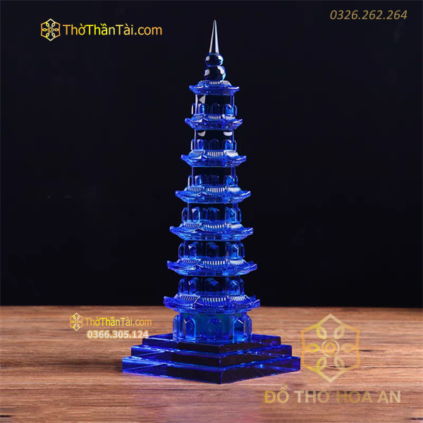 Tháp Văn Xương Pha Lê Xanh Dương