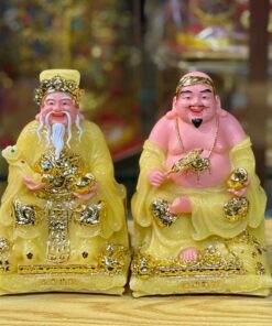 Tượng Thần Tài Thổ Địa Bột Đá Vuông Vàng