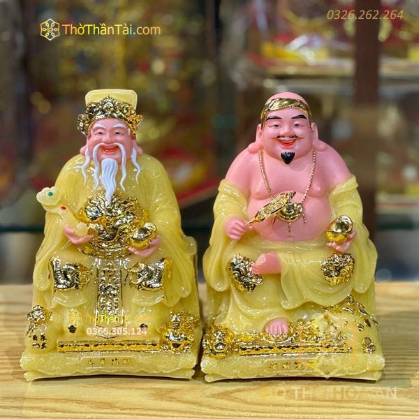 Tượng Thần Tài Thổ Địa Bột Đá Vuông Vàng