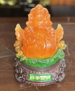 Tỳ Hưu Phong Thuỷ Tọa Hoa Đế Gỗ Xoay Đỏ Lưu Ly