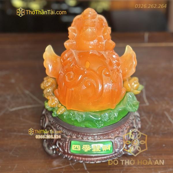 Tỳ Hưu Phong Thuỷ Tọa Hoa Đế Gỗ Xoay Đỏ Lưu Ly