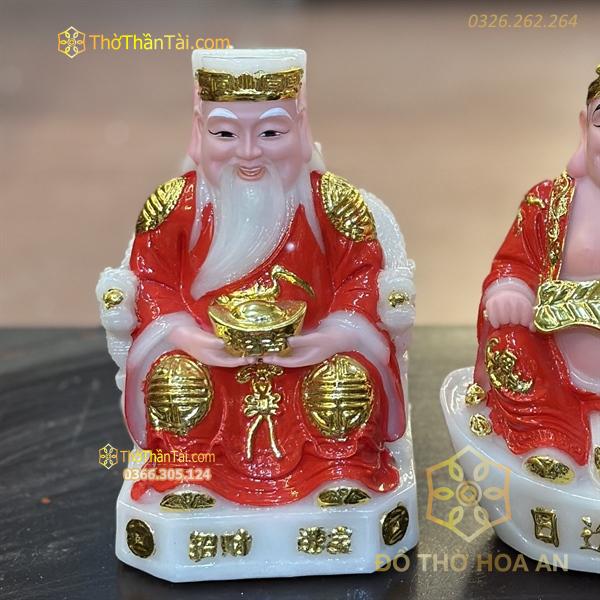 Tượng Thần Tài Thổ Địa Cục Vàng Bột Đá Đỏ