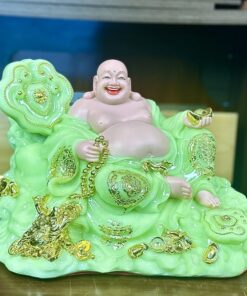 Phật Di Lặc Như Ý Bột Đá Xanh Ngọc