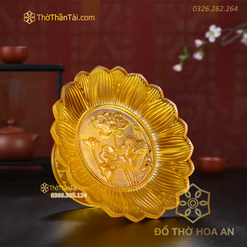 Mâm Bồng Thờ Lưu Ly Vàng