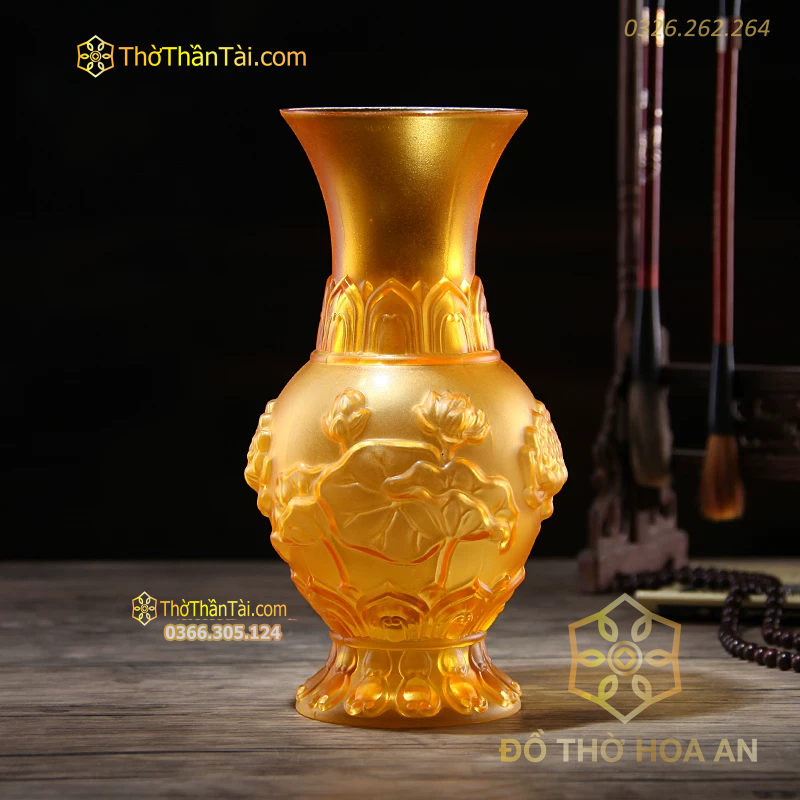 Lọ Hoa Lưu Ly Vàng
