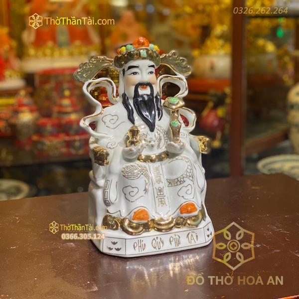 Tượng Thần Phát/ Tượng Thần Tiền Triệu Công Minh Sứ Trắng
