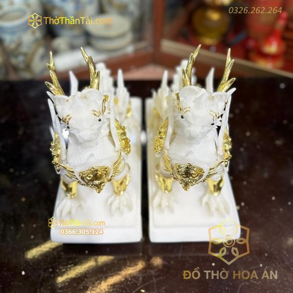 Cặp Tỳ Hưu Bột Đá Trắng