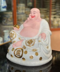 Tượng Di Lặc Tụ Bảo Bột Đá Trắng