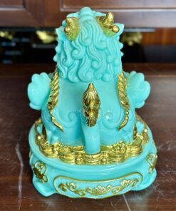 Tỳ Hưu Phong Thủy Đế Xoay Bột Đá Xanh Ngọc Bích