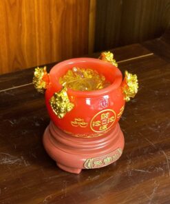 Bồn Tụ Bảo Chiêu Tài Bột Đá Đỏ