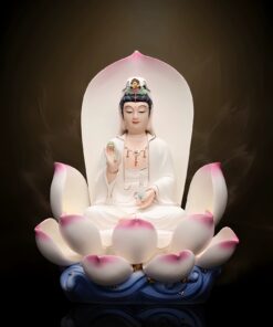 Tượng Quan Âm Ngồi Tọa Sen Sứ Đức Hóa