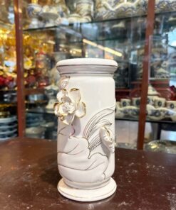 Ống Hương Sứ Liên Hoa Trắng