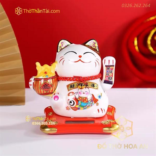Mèo Thần Tài Năng Lượng 10cm