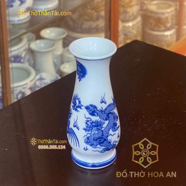 Lọ Hoa Dáng Huệ Rồng Men Trắng