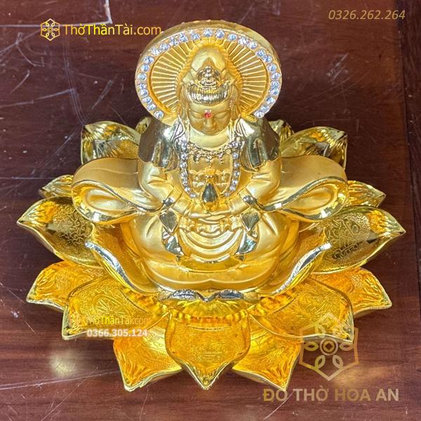 Tượng Phật Quan Âm Bồ Tát Tọa Đài Sen Để ÔTô