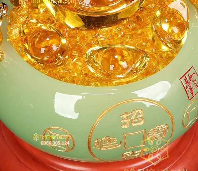 Bồn Tụ Bảo Chiêu Tài Bằng Đá Xanh Ngọc