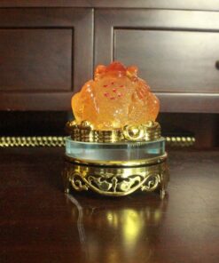 Cóc/ Thiềm Thừ Phong Thuỷ Xoay Đế Kính Lưu Ly Cam