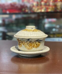Bát Sâm/ Bát Nước Men Rạn Đắp Nổi