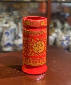 Ống Đựng Hương Sứ Gấm Đỏ