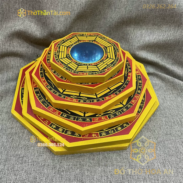 Gương Bát Quái Gỗ Mặt Lồi