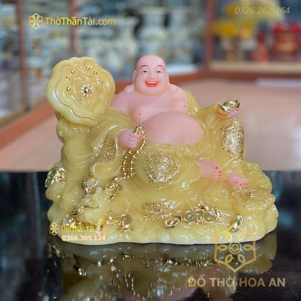 Tượng Di Lặc Như Ý Bột Đá Vàng