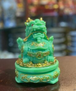 Tỳ Hưu Phong Thủy Đế Xoay Bột Đá Xanh Lục