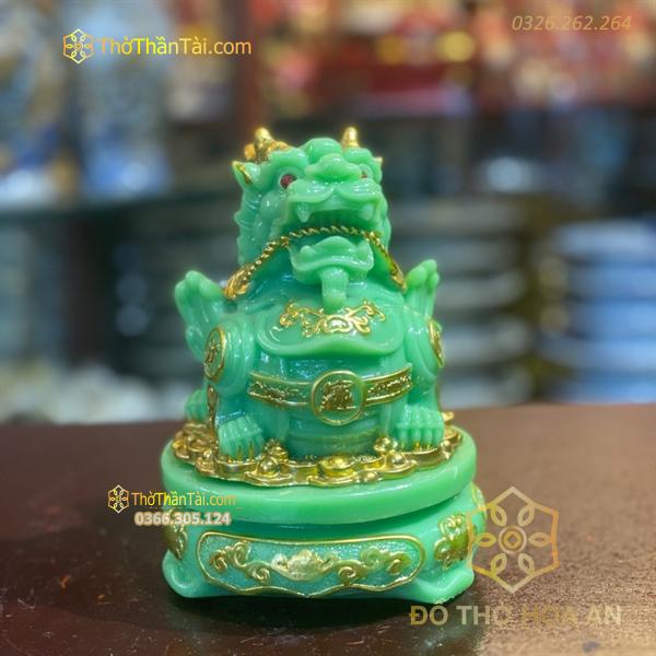 Tỳ Hưu Phong Thủy Đế Xoay Bột Đá Xanh Lục