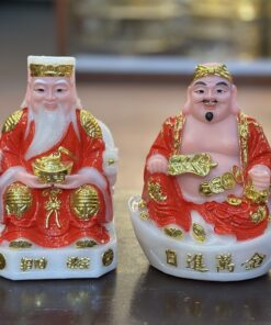 Tượng Thần Tài Thổ Địa Cục Vàng Bột Đá Đỏ