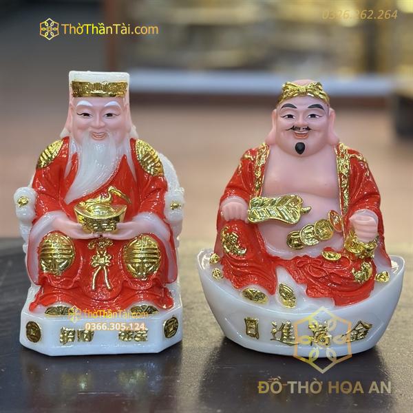 Tượng Thần Tài Thổ Địa Cục Vàng Bột Đá Đỏ