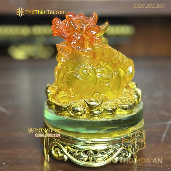 Tỳ Hưu Phong Thuỷ Xoay Đế Kính Lưu Ly Cam