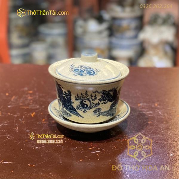 Bát Sâm/Bát Nước Men Men Rạn Vẽ