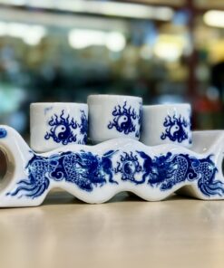 Kỷ Ngai 3 Chén Men Lam