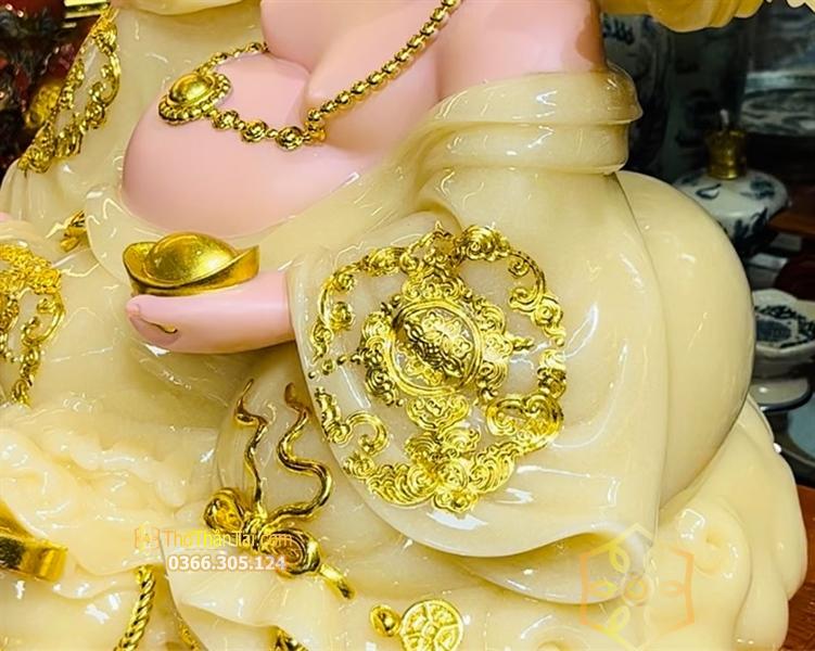 Tượng Di Lặc Phú Qúy Cóc Bột Đá Vàng