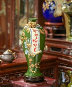 Mai Bình Vạn Sự Như Ý Men Màu Đắp Nổi