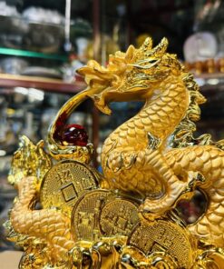 Tượng Rồng Vàng Ôm Dây Tiền