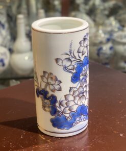 Ống Hương Men Lam Vẽ Vàng 24K