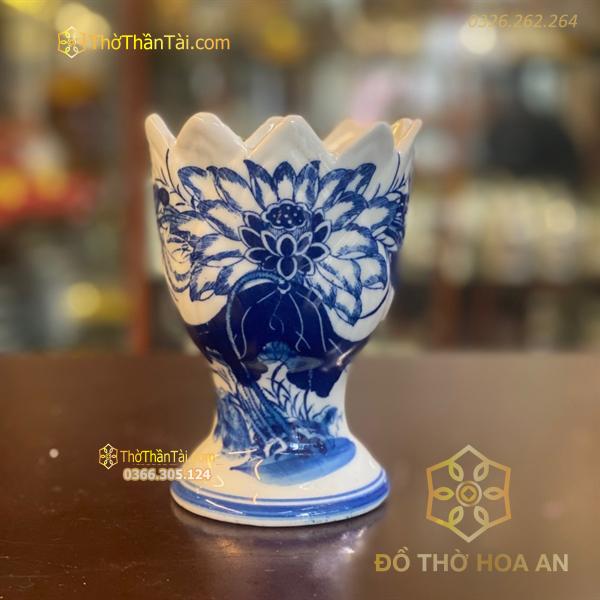 Ly Đựng Phật Thủ Bát Tràng Xanh