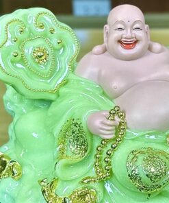 Phật Di Lặc Như Ý Bột Đá Xanh Ngọc