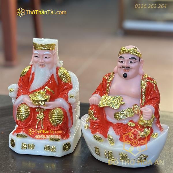 Tượng Thần Tài Thổ Địa Cục Vàng Bột Đá Đỏ