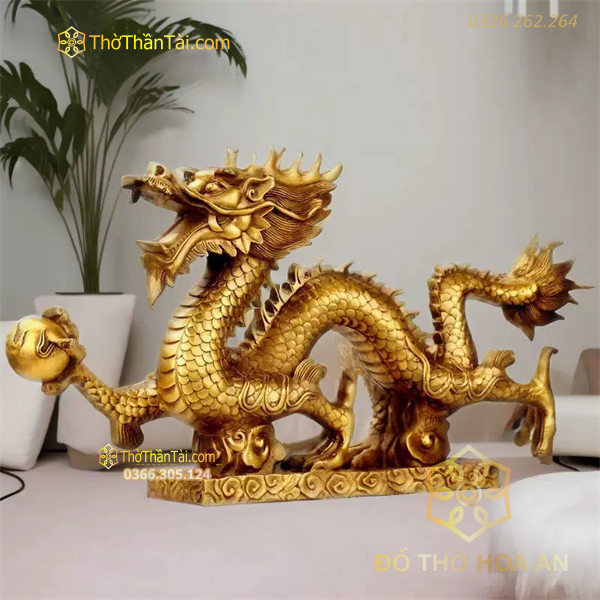 Tượng Rồng Đồng Nắm Long Châu