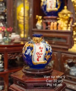 Bình Hút Lộc Cuốn Thư Vạn Sự Như Ý Men Đắp Nổi