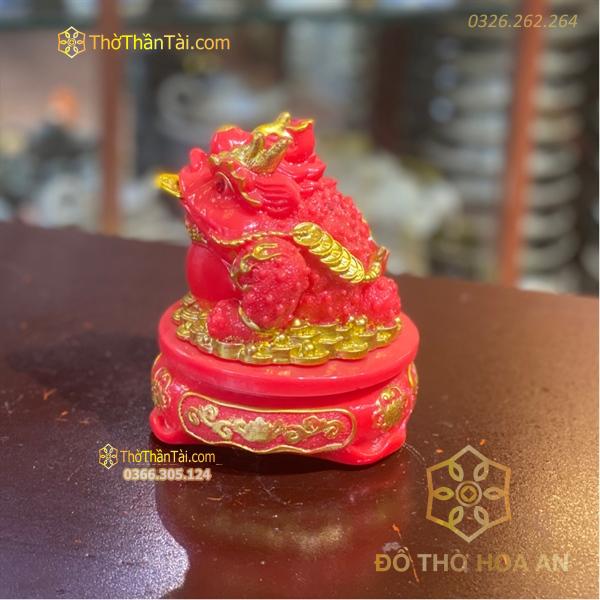 Cóc Thiềm Thừ Phong Thủy Đế Xoay Bột Đá Đỏ