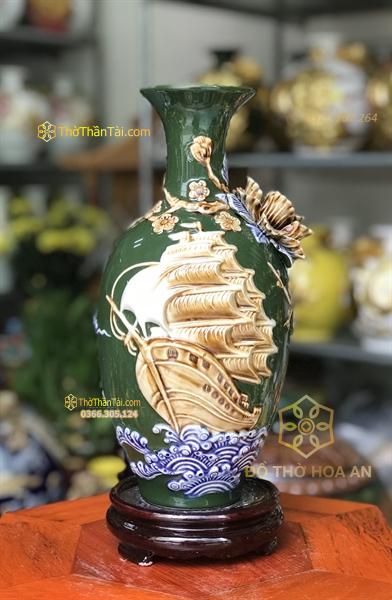 Bảo Bình Thuận Buồn Xuôi Gió Men Xanh Lá Đắp Nổi