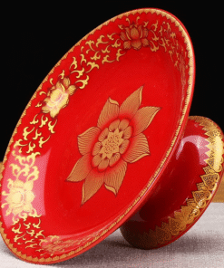 Mâm Bồng Thờ Sứ Gấm Đỏ
