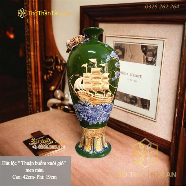 Mai Bình Thuận Buồm Xuôi Gió Men Màu Đắp Nổi