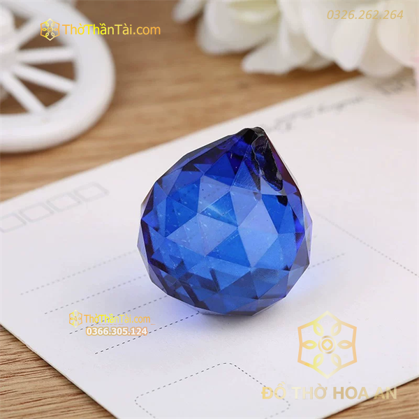 Cầu Treo Phong Thủy Pha Lê Xanh Dương Đậm