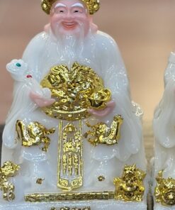 Tượng Thần Tài Thổ Địa Bột Đá Vuông Trắng