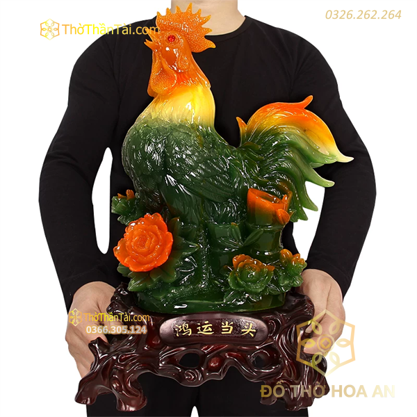 Gà Trống Đá Xanh Đế Gỗ